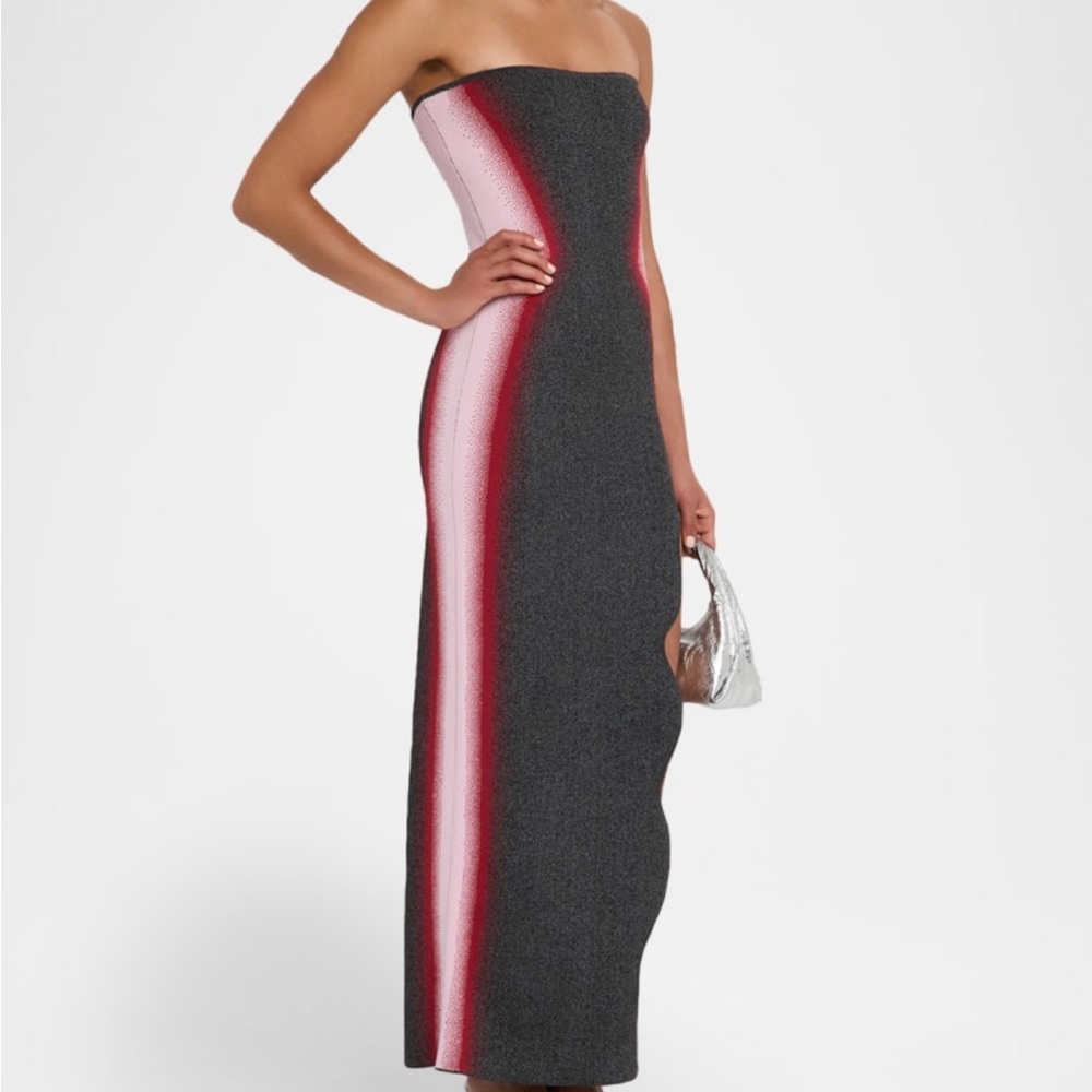 PH5 Anna Reflective Wavy Strapless Gradient Dress NWT
